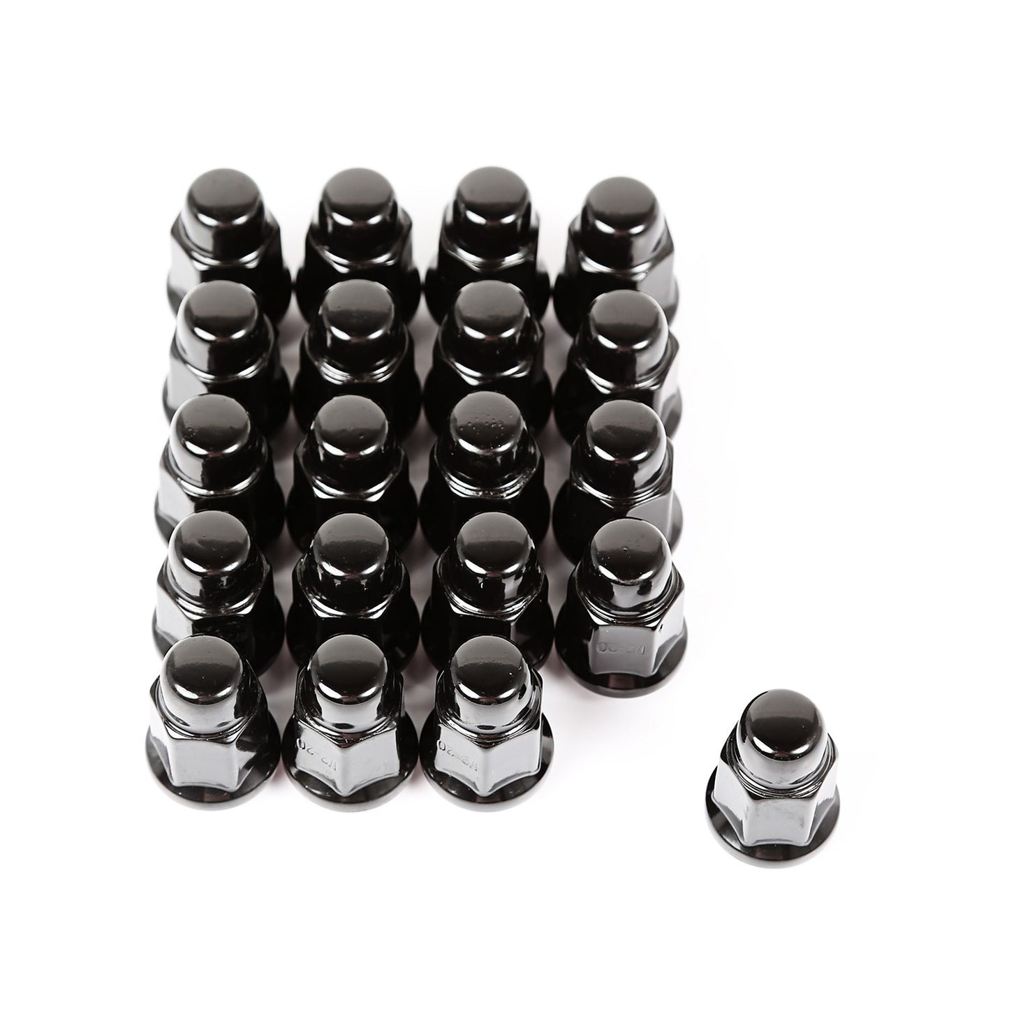 Rugged Ridge 1/2x20 Closed End Lug Nuts, Black 20 pieces