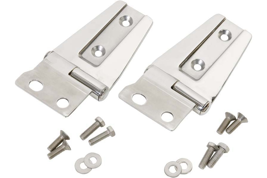 Kentrol Hood Hinge Set - Polished Silver