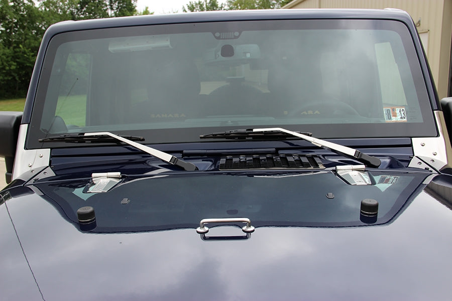 Kentrol Hood Hinge Set - Polished Silver