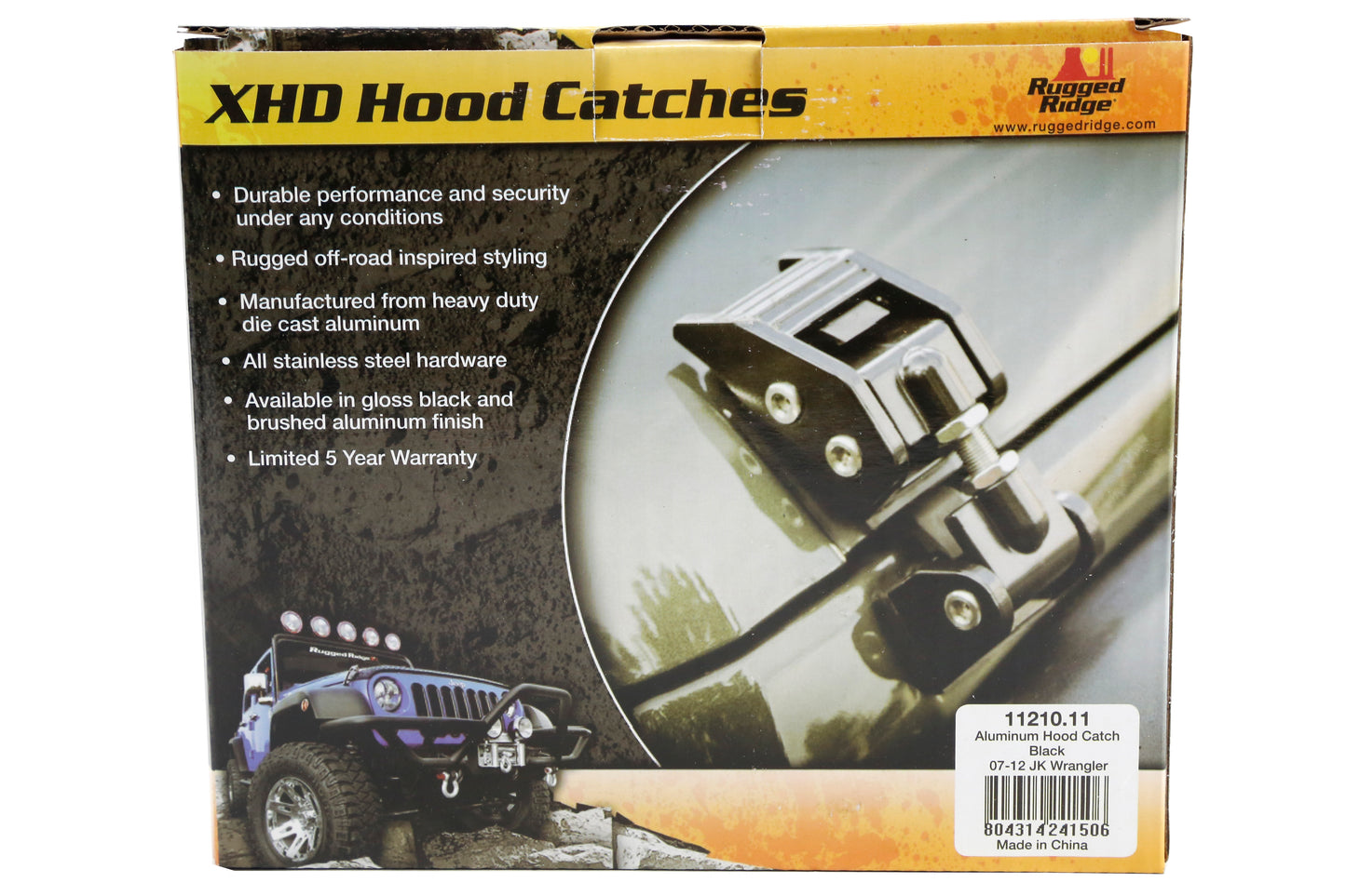 Rugged Ridge Aluminum Hood Catch Black
