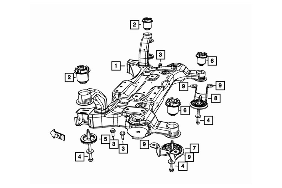 Mopar Cowl to Load Beam Bolt and Washer
